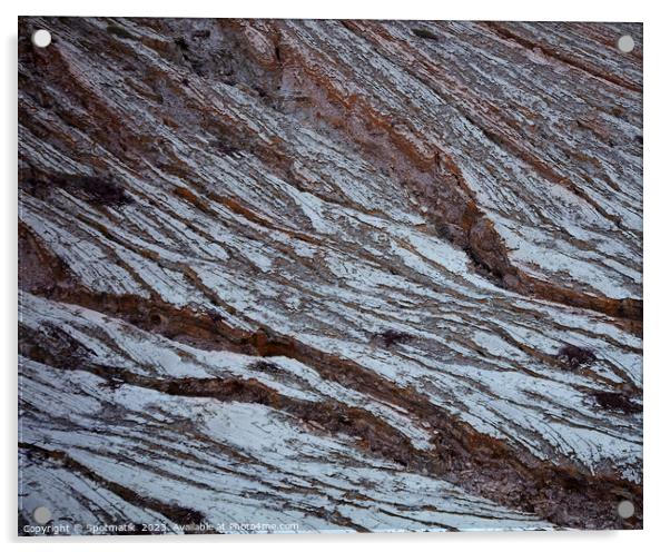 Ijen Indonesia hardened lava on rocky mountain slopes Acrylic by Spotmatik 