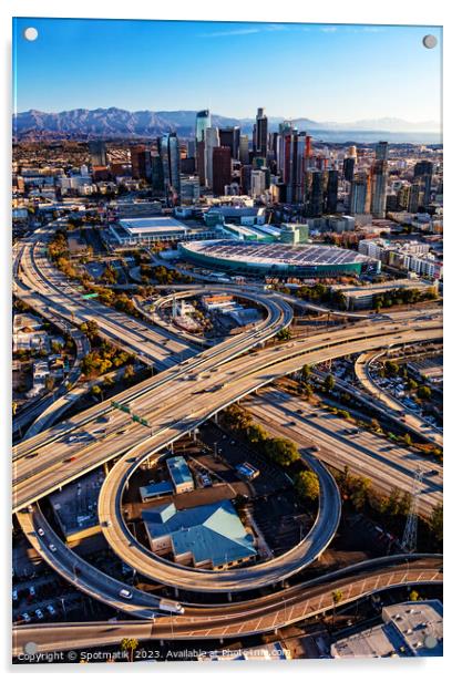 Aerial Los Angeles Santa Monica and Harbor Freeway  Acrylic by Spotmatik 