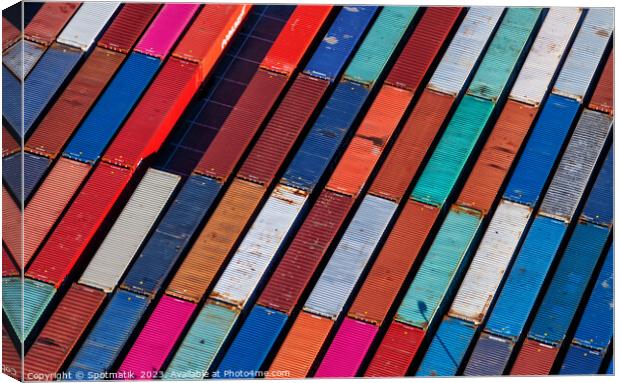 Port of Los Angeles commercial cargo Containers California  Canvas Print by Spotmatik 