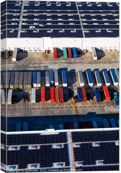 Los Angeles Global container solar power facility Western USA Canvas Print by Spotmatik 