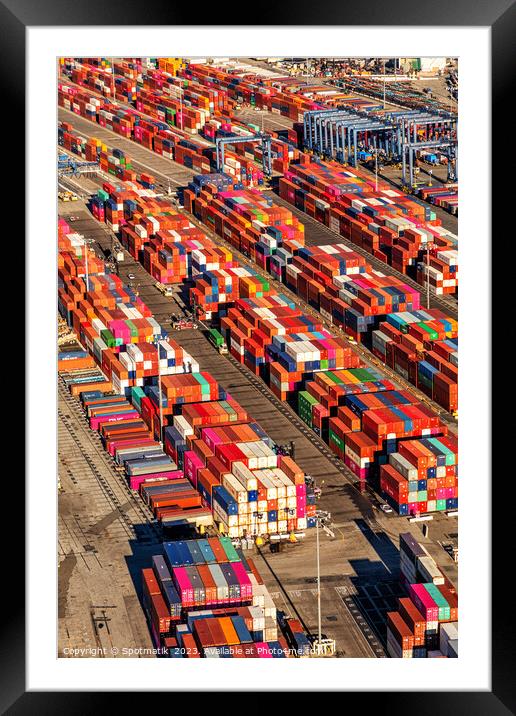 Port of Los Angeles container docks California America Framed Mounted Print by Spotmatik 