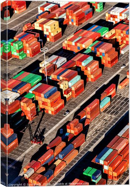 Port of Los Angeles containers ready for shipping  Canvas Print by Spotmatik 