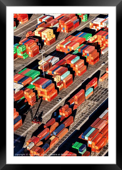 Port of Los Angeles containers ready for shipping  Framed Mounted Print by Spotmatik 