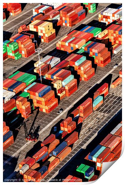 Port of Los Angeles containers ready for shipping  Print by Spotmatik 