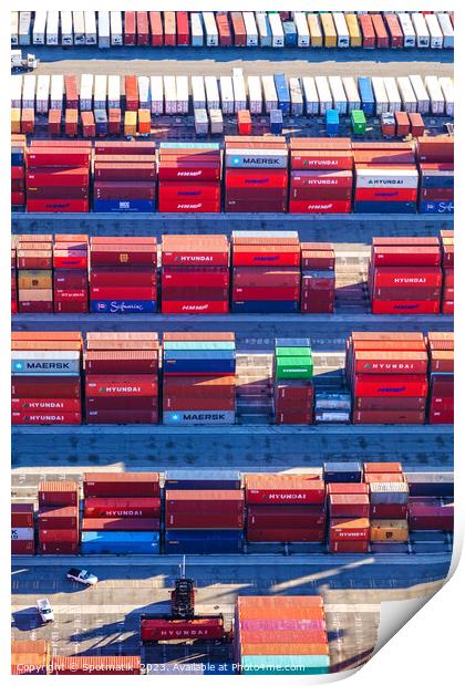 Cargo freight containers Port of Los Angeles California  Print by Spotmatik 