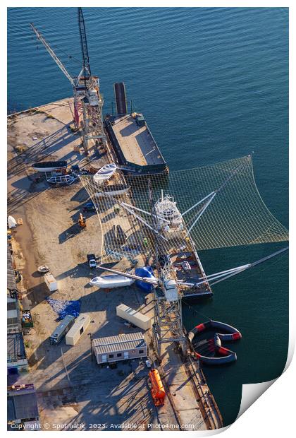 Aerial Mr Steven marine vessel recovery of SpaceX  Print by Spotmatik 