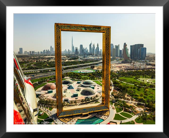 Aerial Helicopter view of Zabeel Park Dubai Frame  Framed Mounted Print by Spotmatik 