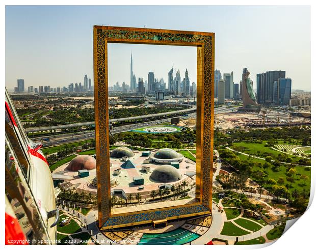 Aerial Helicopter view of Zabeel Park Dubai Frame  Print by Spotmatik 