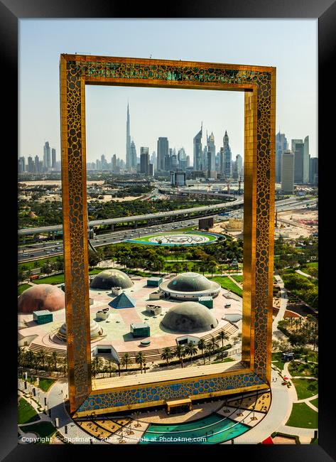 Aerial Dubai Frame Zabeel Park Sheikh Zayed Road  Framed Print by Spotmatik 
