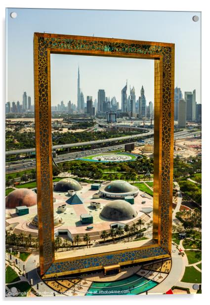 Aerial Dubai Frame Zabeel Park Sheikh Zayed Road  Acrylic by Spotmatik 