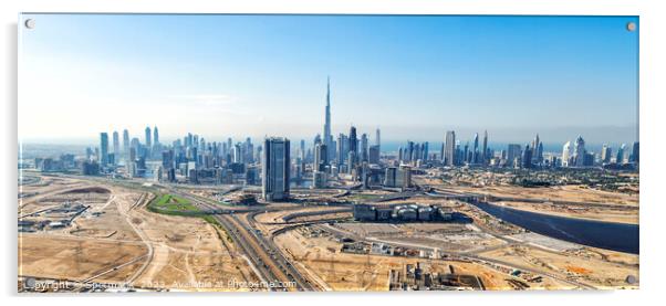 Aerial Panorama view Dubai center city skyscrapers UAE Acrylic by Spotmatik 
