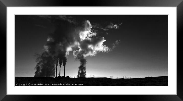 Sunrise Silhouette of Glen Canyon Power Station Arizona  Framed Mounted Print by Spotmatik 