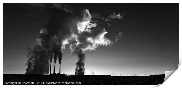 Sunrise Silhouette of Glen Canyon Power Station Arizona  Print by Spotmatik 