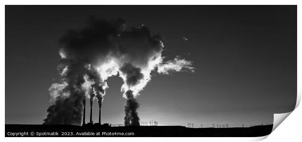 Power plant at sunrise Industrial complex Arizona America Print by Spotmatik 