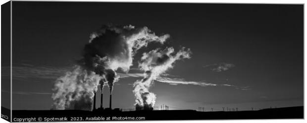 Dawn sunlight near Industrial power plant Arizona USA Canvas Print by Spotmatik 