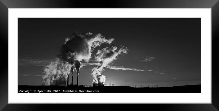 Dawn sunlight near Industrial power plant Arizona USA Framed Mounted Print by Spotmatik 