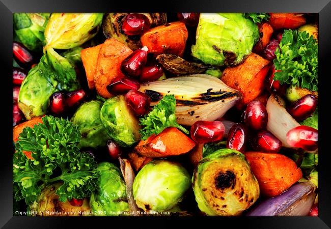 Grilled vegetable salad, macro Framed Print by Mykola Lunov Mykola