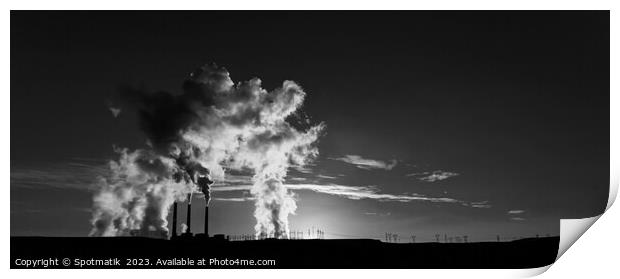 Power plant at sunrise Industrial complex producing energy  Print by Spotmatik 