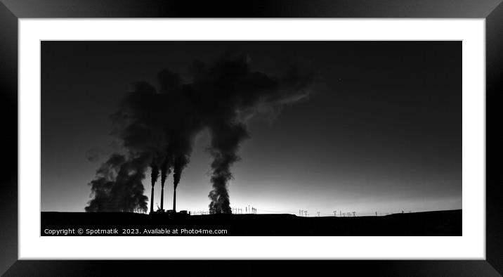 Arizona Power plant at sunrise emitting smoke and steam  Framed Mounted Print by Spotmatik 