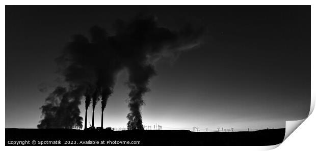 Arizona Power plant at sunrise emitting smoke and steam  Print by Spotmatik 