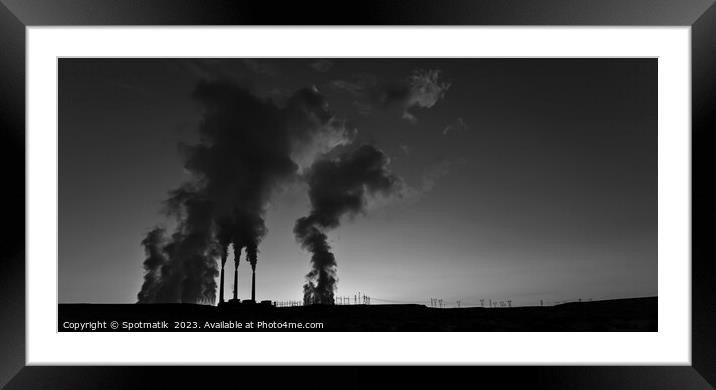 Industrial smoke pollution from Arizona desert Power Station  Framed Mounted Print by Spotmatik 