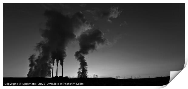 Industrial smoke pollution from Arizona desert Power Station  Print by Spotmatik 