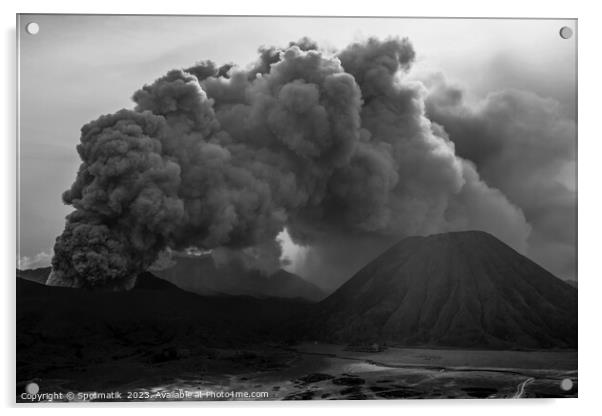Mount Bromo volcanic natural active eruption  Indonesian Asia Acrylic by Spotmatik 