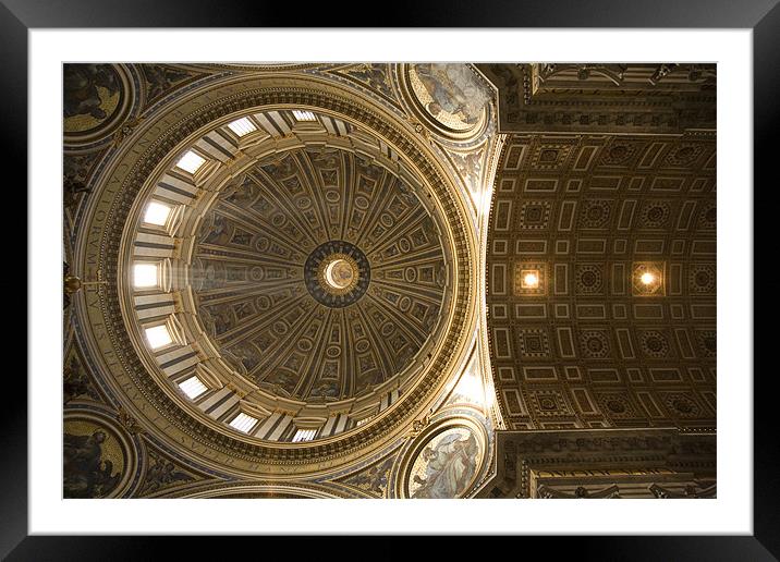 Inner dome of Saint Peters Basilica Framed Mounted Print by Ian Middleton