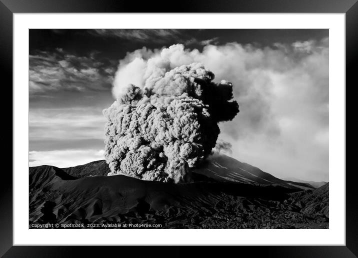 Mt Bromo Indonesia a remote active volcano erupting  Framed Mounted Print by Spotmatik 