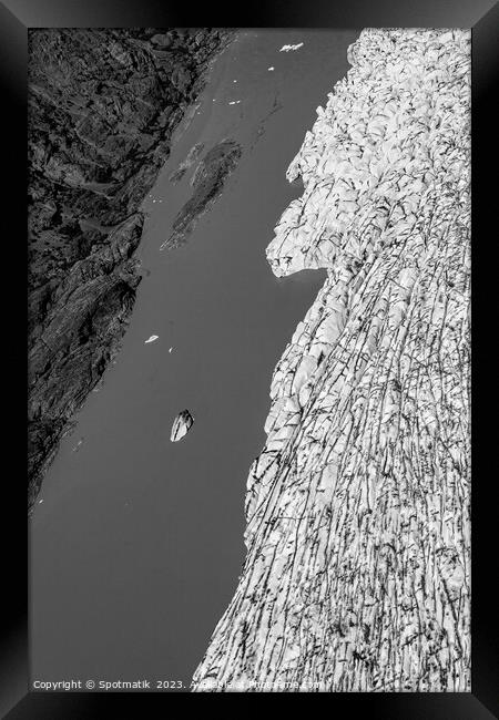 Aerial view of glacier ice shelf Alaska America Framed Print by Spotmatik 