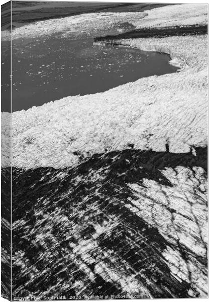 Aerial view Knik glacier Chugach Mountains Alaska USA Canvas Print by Spotmatik 