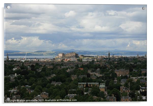 edinburgh sky line Acrylic by allan somerville