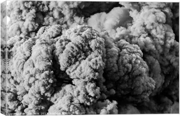 Mount Bromo volcano activity ash cloud Indonesia Canvas Print by Spotmatik 