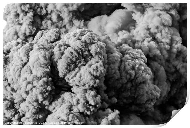 Mount Bromo volcano activity ash cloud Indonesia Print by Spotmatik 