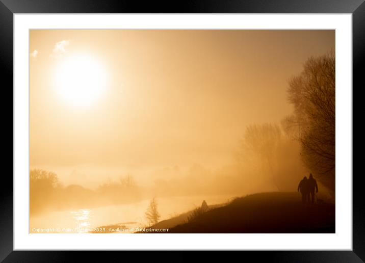 Winter sunset - River Welland Framed Mounted Print by Colin Flatters