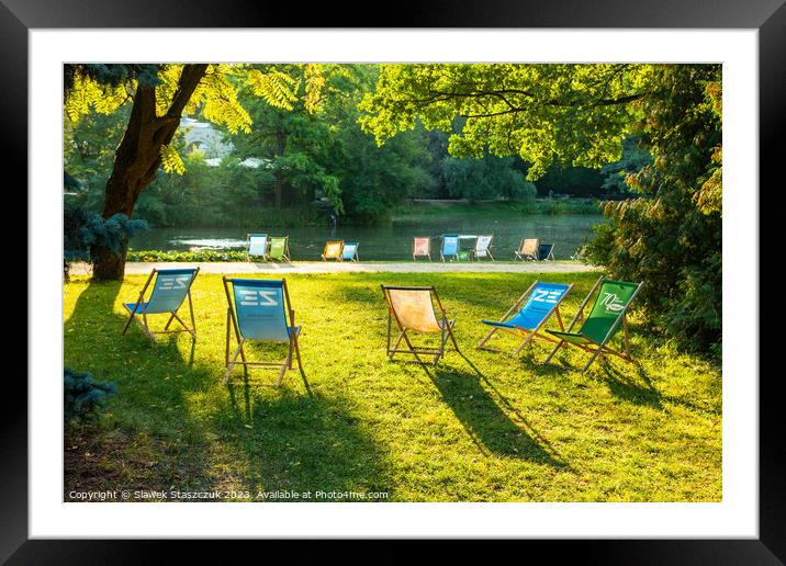 Warsaw Deck Chairs Framed Mounted Print by Slawek Staszczuk