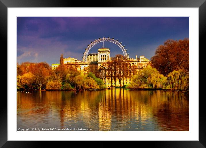 View of Horse Guard buildings across St James Park Framed Mounted Print by Luigi Petro
