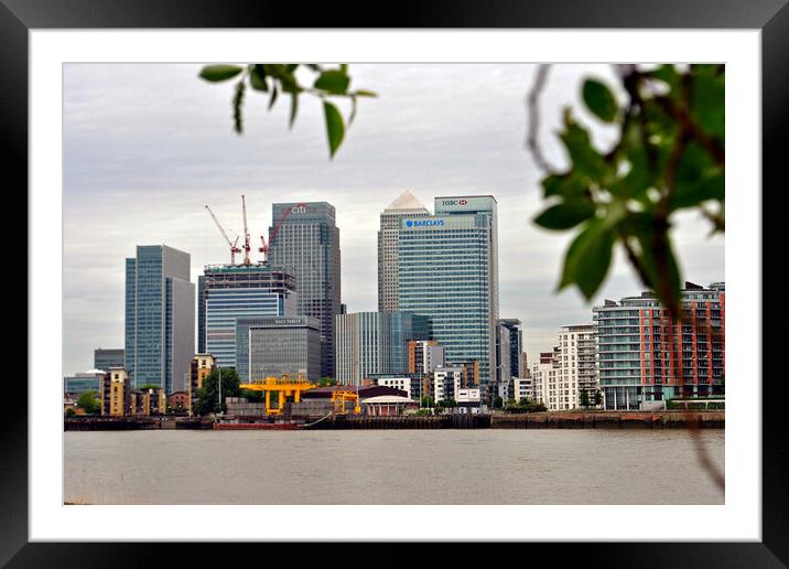 Canary Wharf London Docklands England UK Framed Mounted Print by Andy Evans Photos