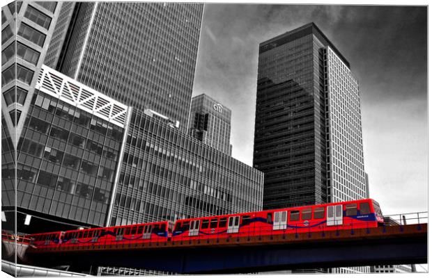 Canary Wharf London Docklands England UK Canvas Print by Andy Evans Photos