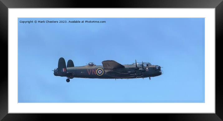 Majestic Avro Lancaster Bomber Framed Mounted Print by Mark Chesters