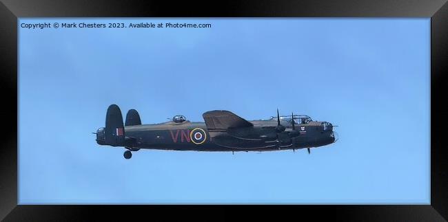 Majestic Avro Lancaster Bomber Framed Print by Mark Chesters