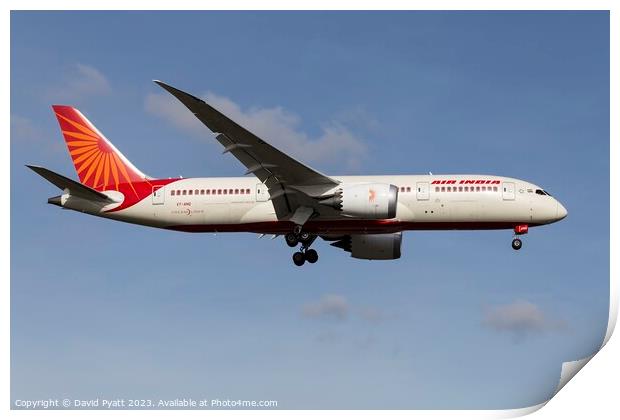Air India Boeing 787-8 Dreamliner Print by David Pyatt