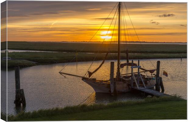 Sunrise at the harbour Canvas Print by Thomas Schaeffer