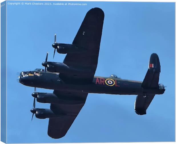 Lancasters Majesty Flying Over Southport Canvas Print by Mark Chesters