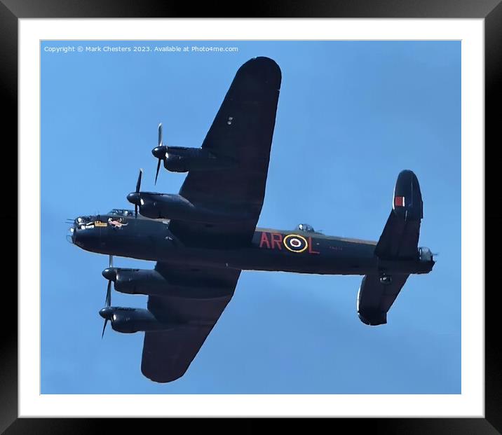 Lancasters Majesty Flying Over Southport Framed Mounted Print by Mark Chesters