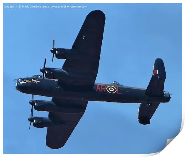 Lancasters Majesty Flying Over Southport Print by Mark Chesters