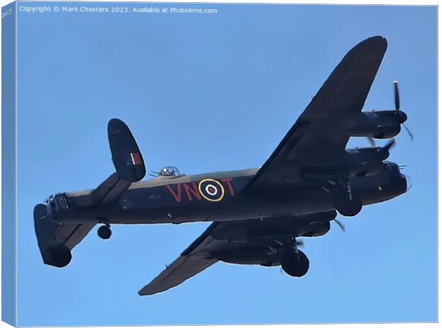 Avro Lancaster flying over Southport 3 Canvas Print by Mark Chesters