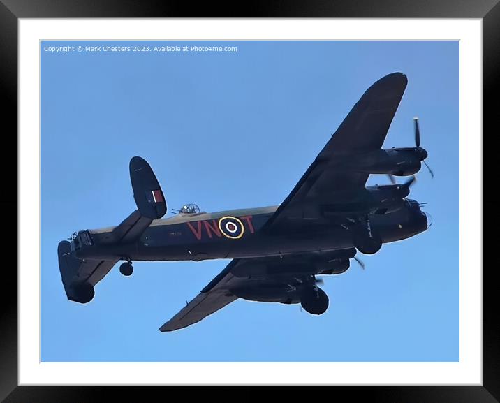 Avro Lancaster flying over Southport 3 Framed Mounted Print by Mark Chesters
