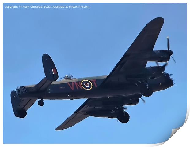 Avro Lancaster flying over Southport 3 Print by Mark Chesters