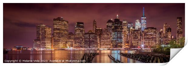 NEW YORK CITY Nightly Impressions | Panoramic Print by Melanie Viola